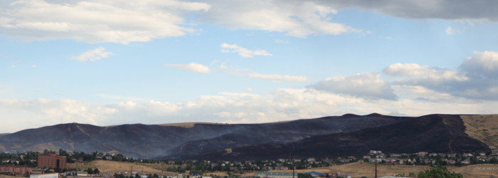 Burned hillside on Green Mountain