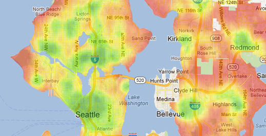 Walk Score Heat Map